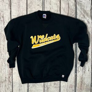 VTG Wildcats Fast Pitch Black Russell Sweatshirt 1990s Jumper